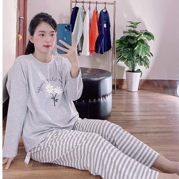 Bộ bầu và sau sinh chất cottong có chỗ cho bé tu ti