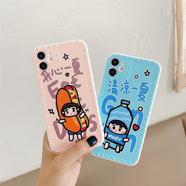 Ốp lưng iphone - Ốp iphone viền chấm bi cặp đôi soda  7plus/ 8plus / x / xs / xs max / 11 /11 promax Dino Case