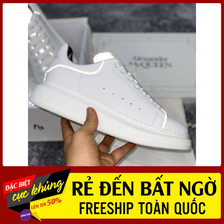 Giày thể thao Giày thần thánh màu trắng gót nhung đen cho nam nữ