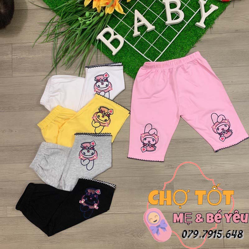 Quần Legging Lửng Bé Gái Cotton Co Giãn Xuất Xịn (8-20kg)