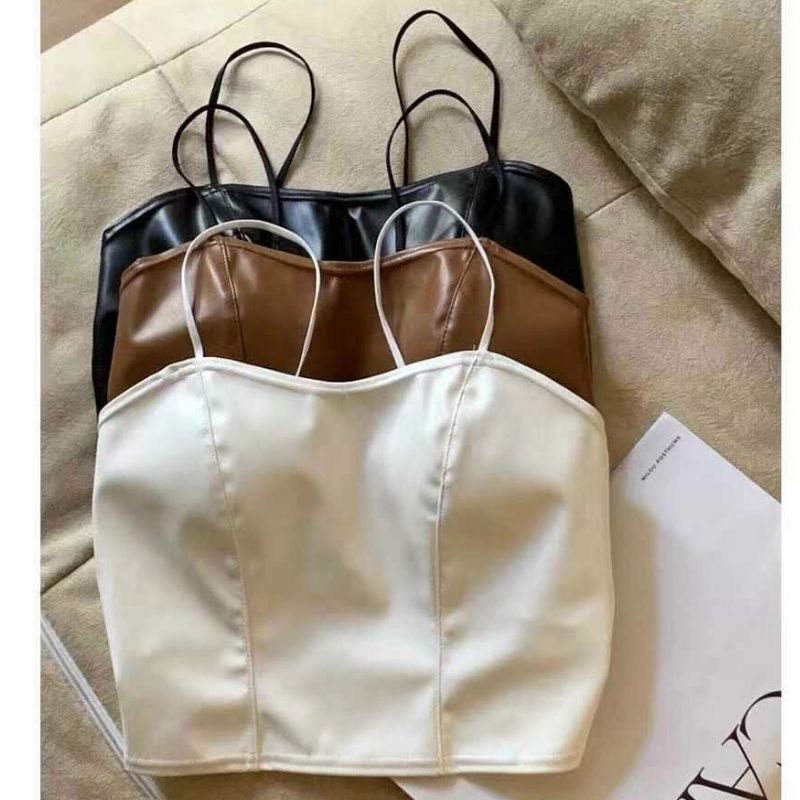 Áo Bra Nữ Chất Da Cá Tính Chun Lưng Thông Hơi Thoáng Khí Hot Trend DA25