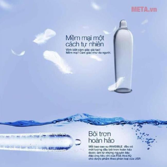 [Mua 1 Tặng 1] Bao Cao Su Siêu Mỏng Durex Invisible Extra Thin hộp 12 Bao tặng 1 hộp bigboss