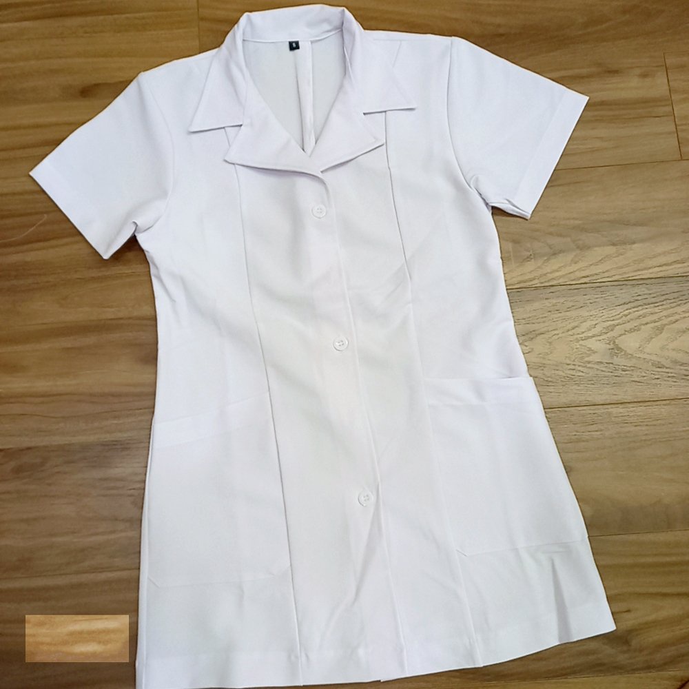 Áo Blouse Dược Sĩ Nam Tay Ngắn Túi Vuông Vải Kate Siêu