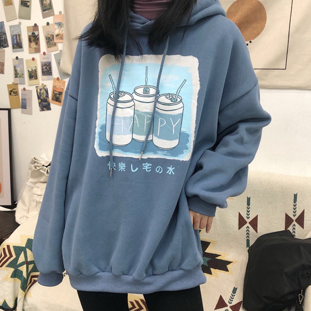 Áo hoodie nỉ unisex form rộng 3 Lon Nước nam nữ ulzzang Wind | BigBuy360 - bigbuy360.vn