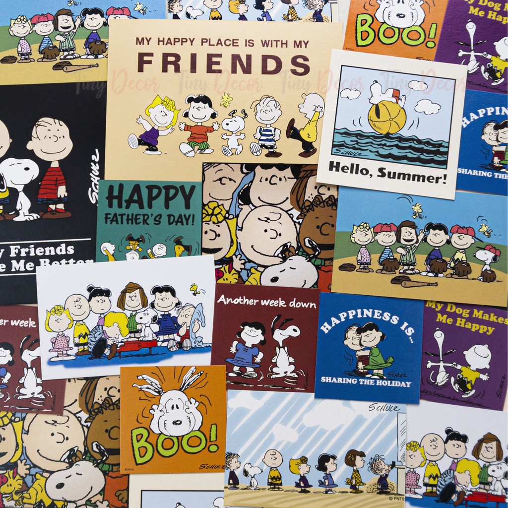 Trang trí phòng, Set 11 Ảnh, Chủ đề Snoopy, Phong cách retro