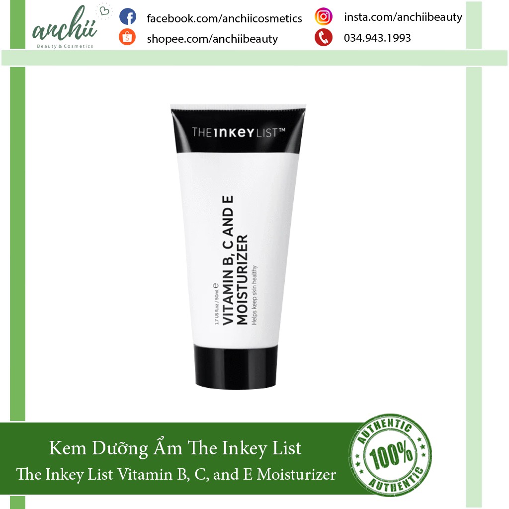 [TOP 1 UY TÍN] Kem Dưỡng Ẩm The Inkey List Vitamin B, C, and E Moisturizer