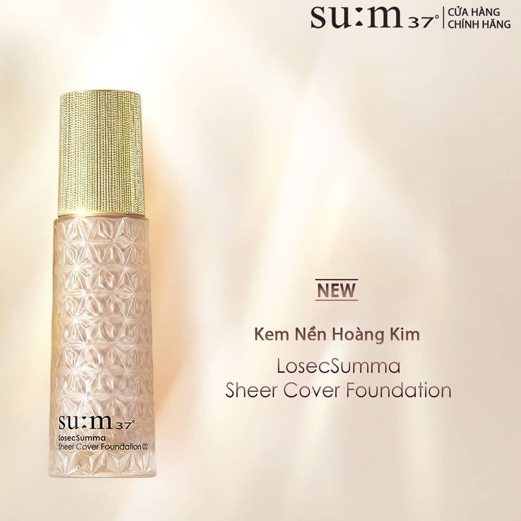 [Mã VISAPREMIUM giảm 150K]Bộ kem nền hoàng kim Su:m37 LosecSumma Cover Foundation SPF30 PA++ 34ml