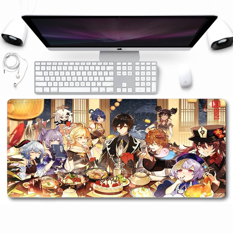 Lót Chuột Cỡ Lớn Genshin Impact Gaming Anime Decor Bàn Máy Tính (Chống Trượt, Lót Chuột &amp; Bàn Phím, Dày Dặn, 3D Đẹp Rẻ)