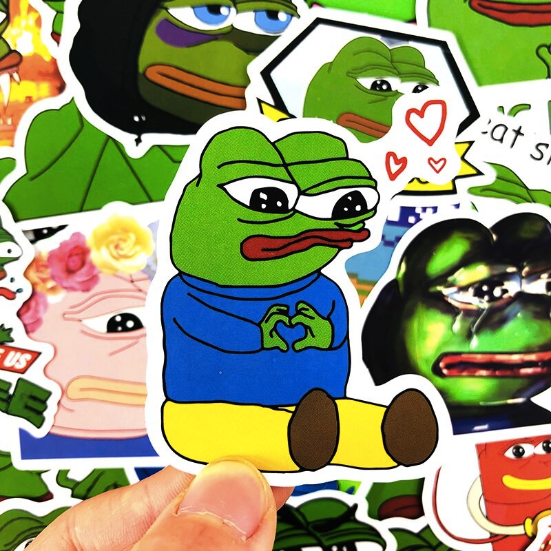 Set 50 sticker ếch xanh Pepe siêu bựa mẫu mới