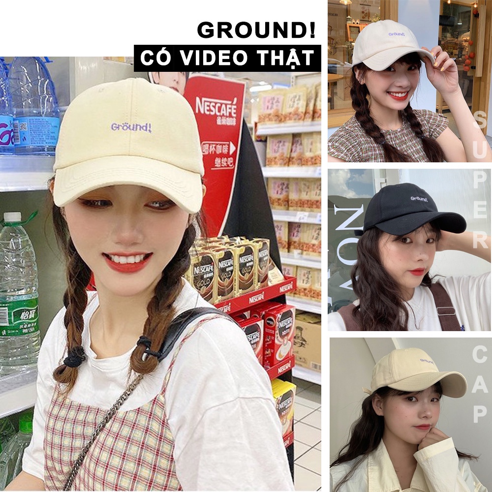 Mũ Lưỡi Trai Ground 👒 Nón Kết Nam Nữ Hàn Quốc Thêu Chữ Đa Dạng Phong Cách Ulzzang Form Unisex Đẹp Giá Rẻ