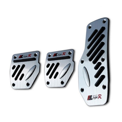 Bộ 3 Miếng kim loại gân cao su ốp chân phanh, thắng, bàn đạp, côn, ga chống trượt cho xe hơi, ô tô số sàn_INS018  gt