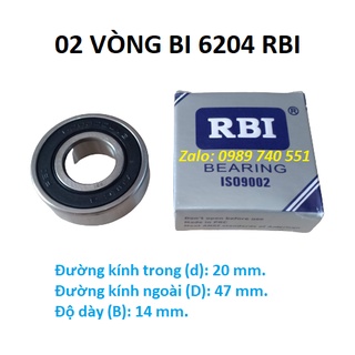 02 vòng bi 6204 RBI chất lượng cao