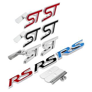 Hình dán trang trí phía trước xe hơi hình chữ RS ST 3D bằng kim loại cho xe Ford Focus Mondeo Fiesta