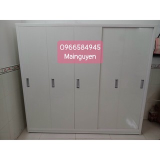 Tủ nhựa đài loan 5 cánh lùa full trắng miênc ship hcm 20km