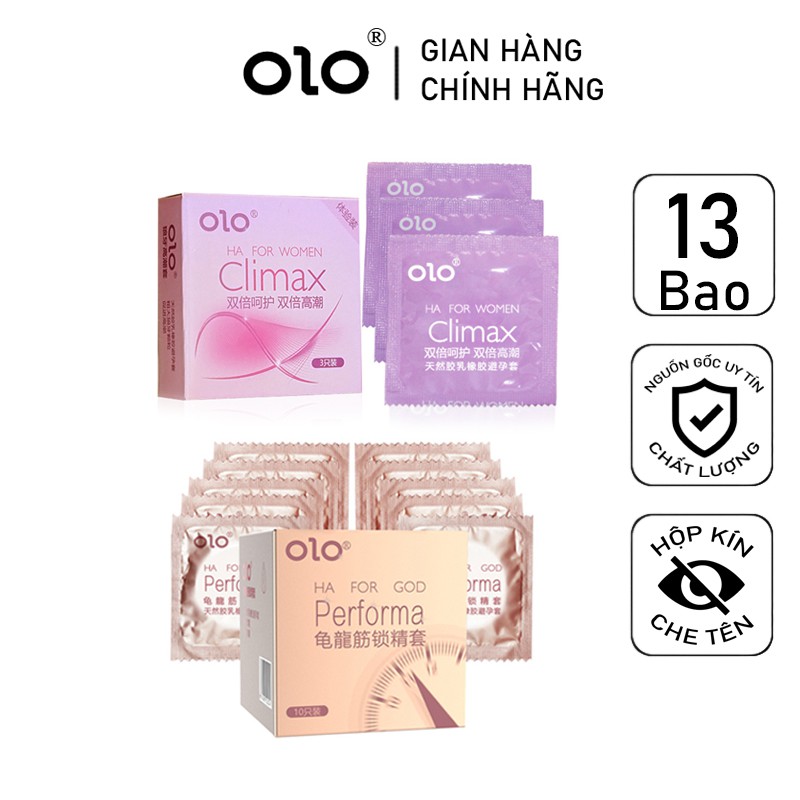 BCS Combo 2 hộp Bao Cao Su Gai PERFORMA Kéo Dài Thời Gian và Bao Cao Su Gai Bi Climax 13 BCS