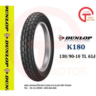 Lốp Dunlop 130.90-10 K180 TL 61J _ Vỏ xe máy Dunlop size 130-90-10 K180 TL 61J