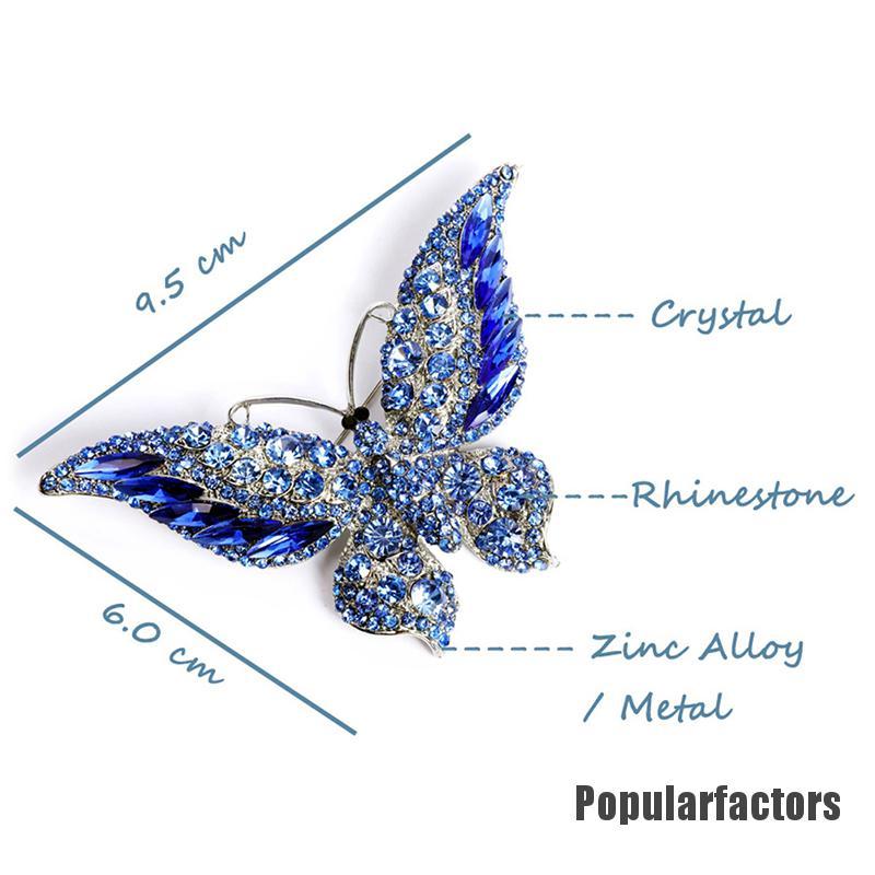 Ghim Cài Áo Hình Bướm Đính Đá Sang Trọng