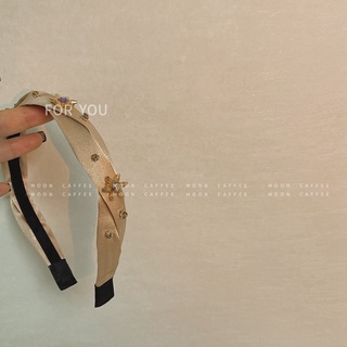 Băng đô bờm tóc Yves lụa mix charm hoa BĐ023 Tiemdocuatui