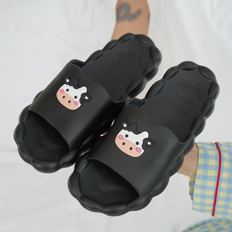 Dép quai ngang nữ unisex "Công Chúa Tuyết",Bò Sữa Siêu Xynh