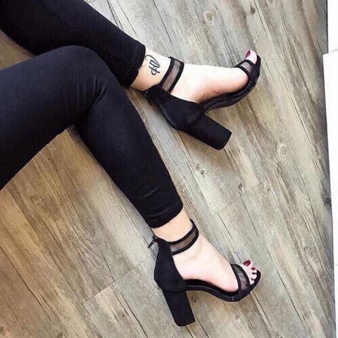 [FREESHIP_70K] [ẢNH THẬT] Giày cao gót sandal 7 phân quai lưới