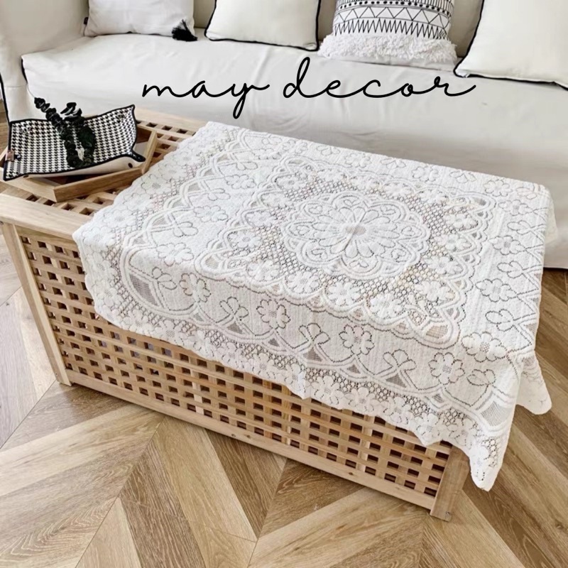 [Mã LIFEHLSALE2 giảm 10% đơn 0Đ] Khăn trải bàn, tab đầu giường phong cách retro -may.decor-