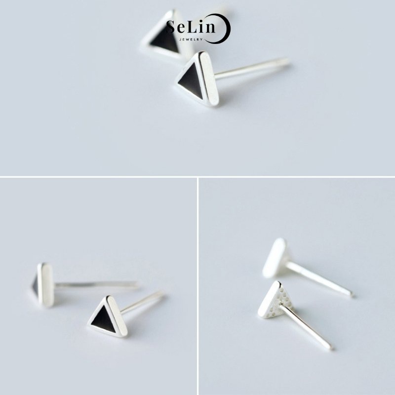 Khuyên tai nụ bạc 925 cao cấp hình học đơn giản, cá tính, độc đáo, trẻ trung SELIN JEWELRY - 0009; 0022; 0023; 0029