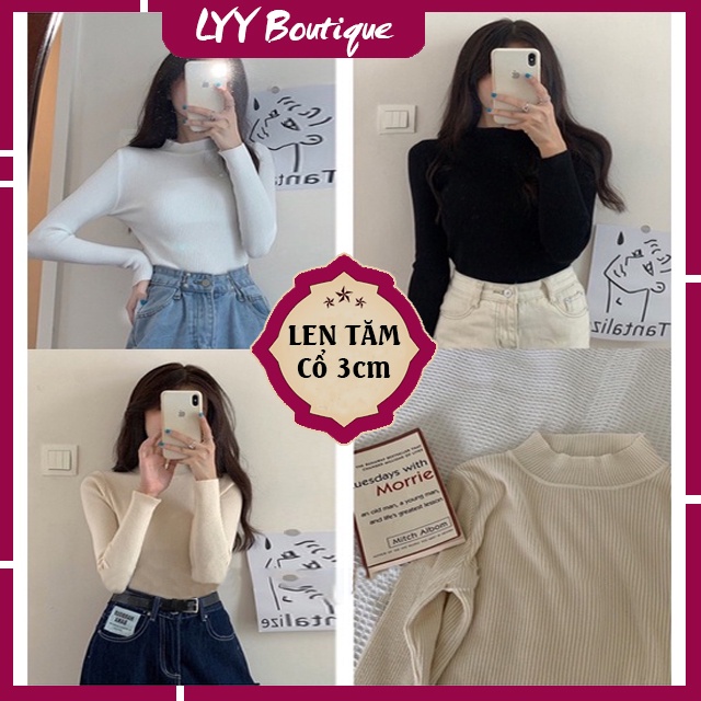 Áo len tăm giữ nhiệt cổ cao 3 phân trơn dáng ôm body co giãn chất đẹp Quảng Châu LYY BOUTIQUE
