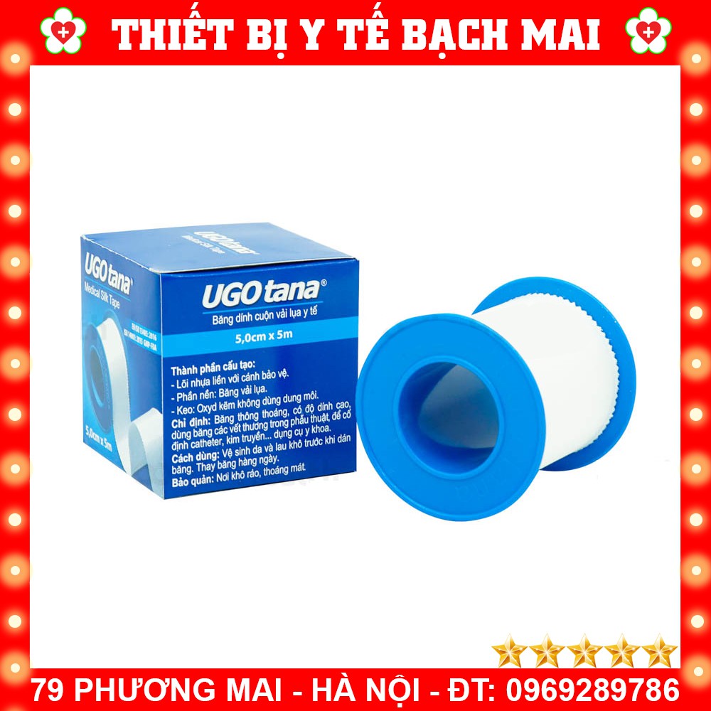 Băng Cuộn Vải Lụa Y Tế An Toàn Đảm Bảo Hãng Ugotana Cỡ Lớn [5x5cm]