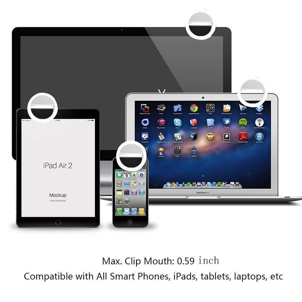 Đèn LED tròn RK14 có kẹp gắn điện thoại di động có thể sạc lại cho selfie/trang điểm | BigBuy360 - bigbuy360.vn