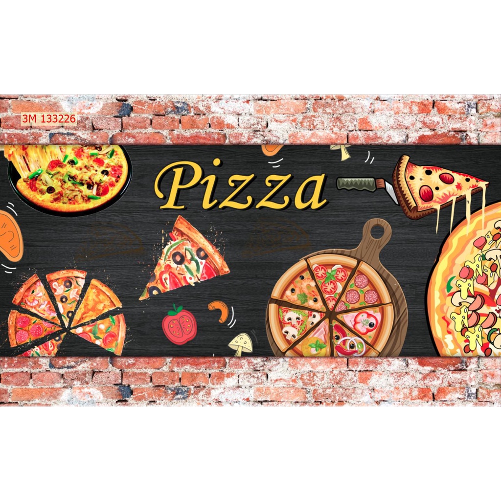 Tranh decal trang trí quán pizza nhận đặt kích thước yêu cầu