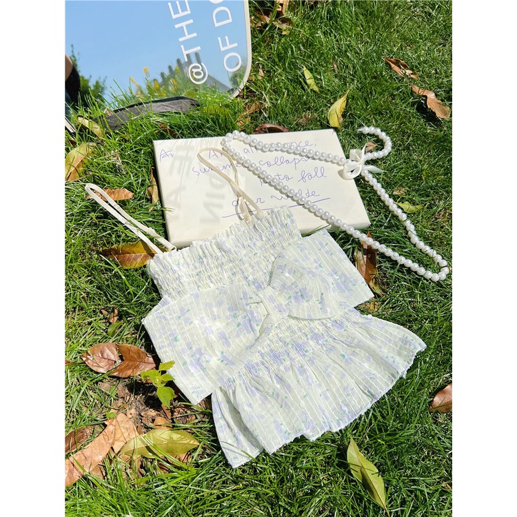 Áo Hai Dây Dáng Ngắn Ôm In Họa Tiết Hoa Thời Trang Cho Nữ