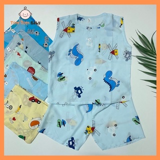 Bộ quần áo Ba Lỗ tole mùa hè cho bé Trai - size 5-34 kg chất vải tole, lanh mềm mịn