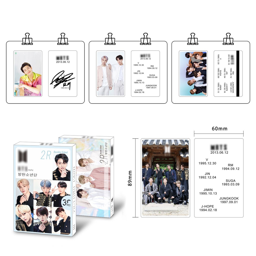 [MUA 1 TẶNG 1] Lomo card 30 ảnh BTS hộp bóng siêu nét 1080HD