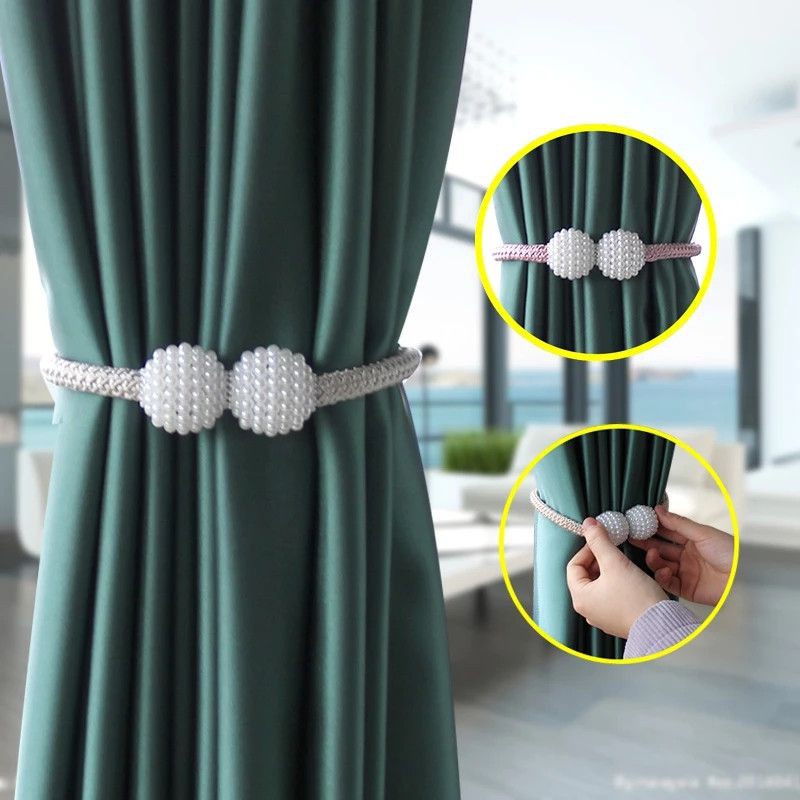 Dây buộc rèm dạng nam châm hút thiết kế dây bện tiện lợi không cần khoan lỗ