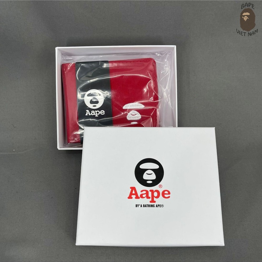 [Ảnh thật+FREESHIP] Ví Aape A bathing ape, Ví Bape 4 màu Đen, Đỏ, Xanh, Camo Green Bape VN