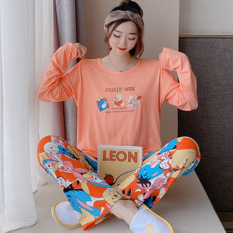 Bộ Đồ Ngủ Nữ Mặc Nhà Vải Co Giãn 4 Chiều - Quần Áo Dài Tay Váy Ở Nhà Mùa Xuân Thu Đông Hè Dễ Thương Ảnh Thật Video BĐN27 | BigBuy360 - bigbuy360.vn