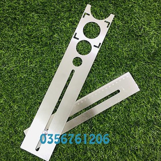 Thước lấy dấu khoan lỗ gạch inox 201. thước 2 đoạn định vị khoét lỗ ống nước