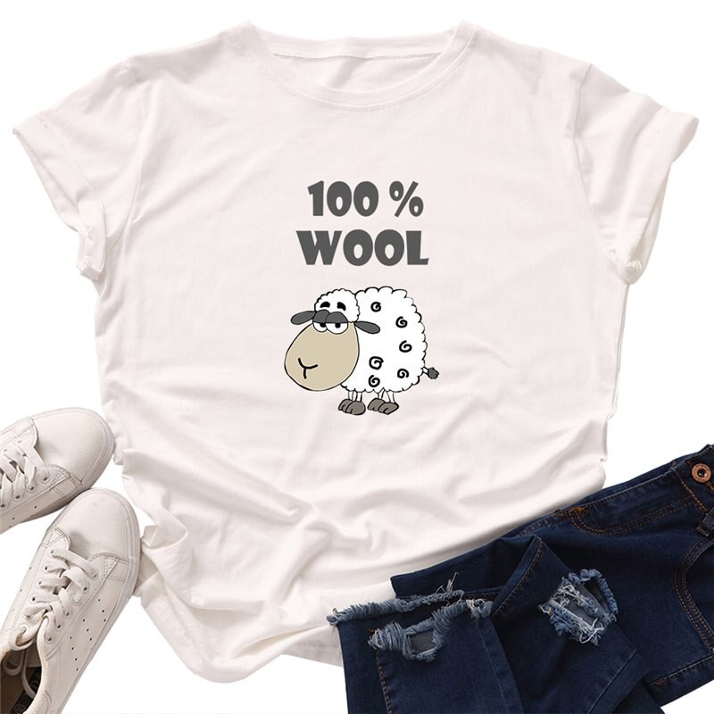 Áo thun phông nam nữ form rộng Familylove - Mẫu áo Unisex Chú Cừu 100&amp; WOOL chất Cotton 100% cao cấp