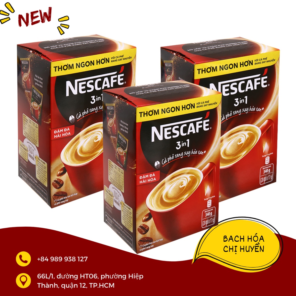 Cà phê sữa NesCafé 3 in 1 đậm đà hài hòa 340g