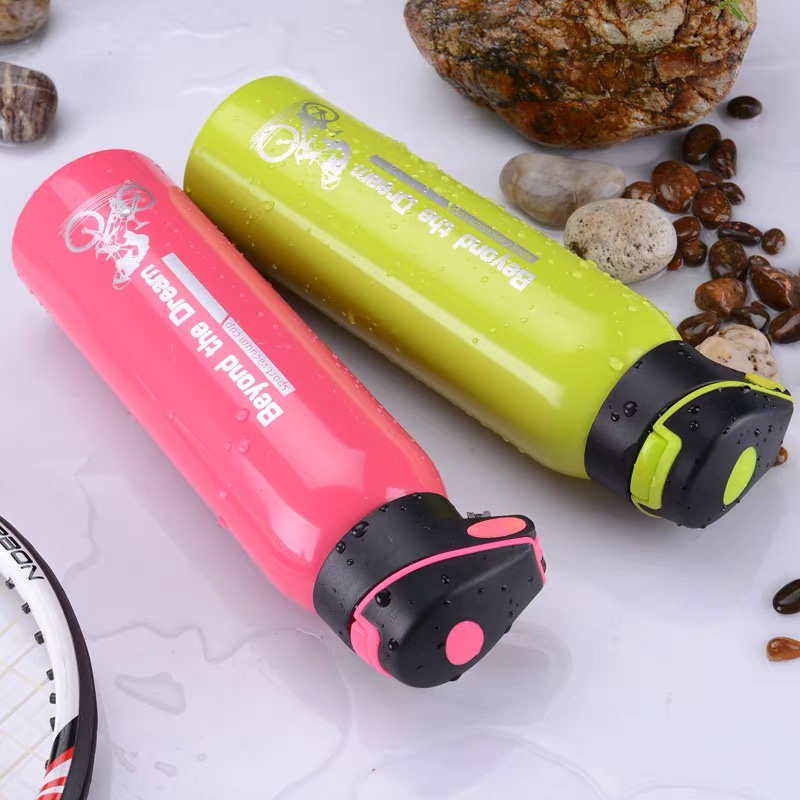 Bình Nước Tập Gym, Bình Nước Thể Thao Đạp Xe Giữ Nhiệt Inox304 Có Ống Hút Silicol An Toàn Kèm Dây Đeo Tiện Lợi