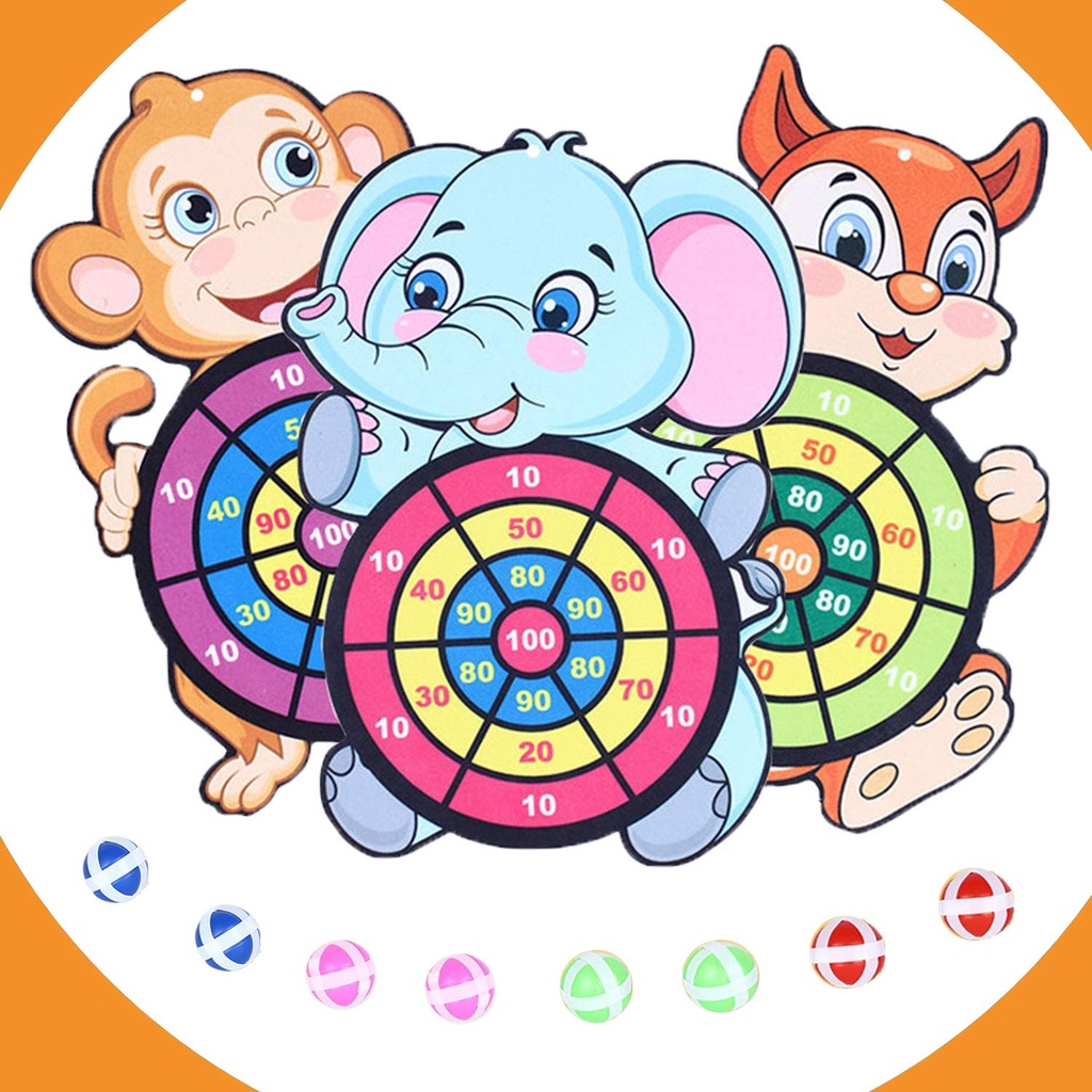 Phi Tiêu Lớn Với 3 Quả Bóng Dính Hình Động Vật Hoạt Hình Nhiều Lớp Cho Bé Chơi Thể Thao