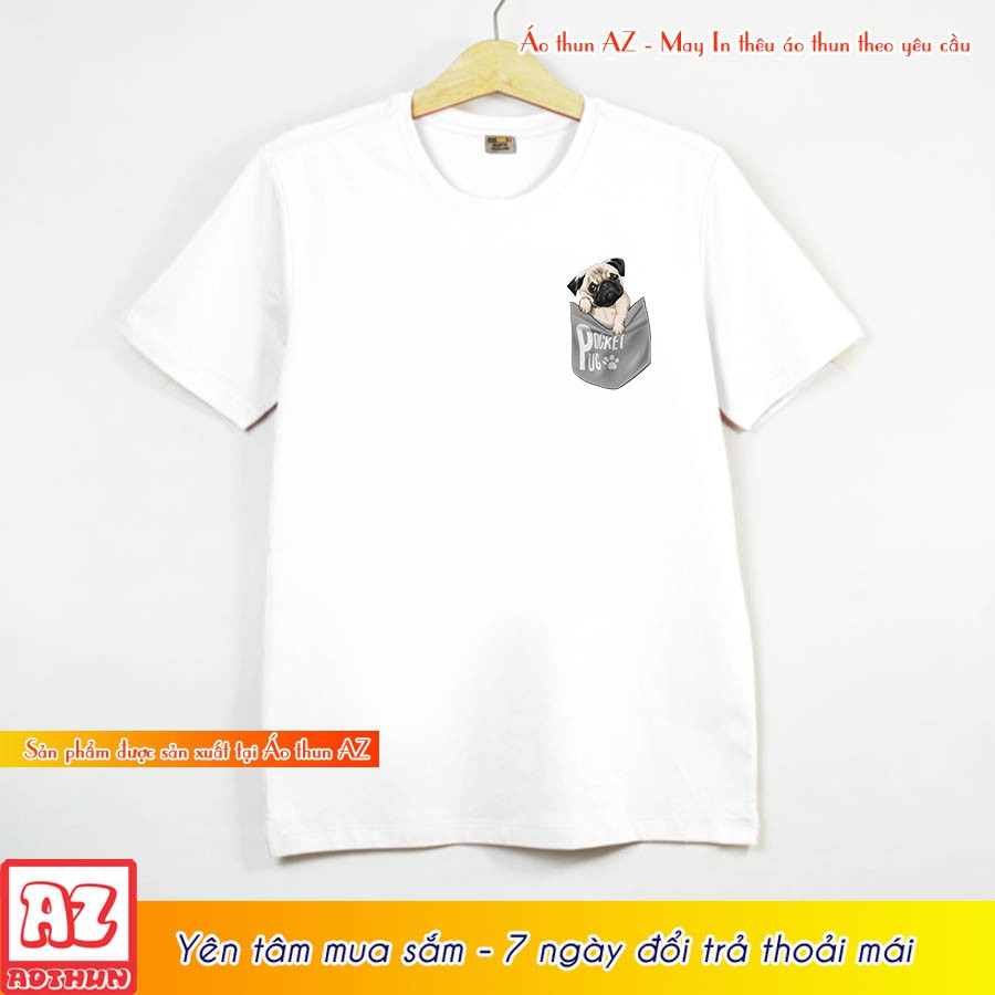 Áo thun Teen Nam Nữ in hình Chó Pug Dog - Form rộng BIGSIZE AZ M1604