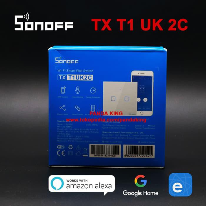 Công Tắc Cảm Ứng Thông Minh Sonoff 2 - T1 Uk 2 Gang Wi-Fi