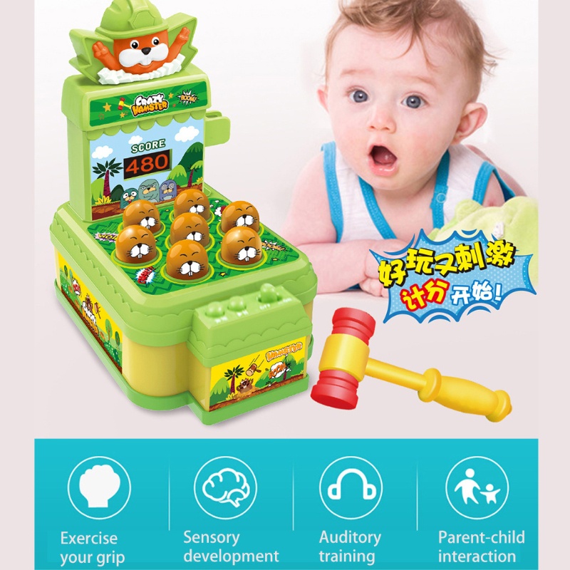 Đồ Chơi Điện Tử Arcade Kèm Búa Đập Thú Vị Hỗ Trợ Giáo Dục Sớm Cho Bé