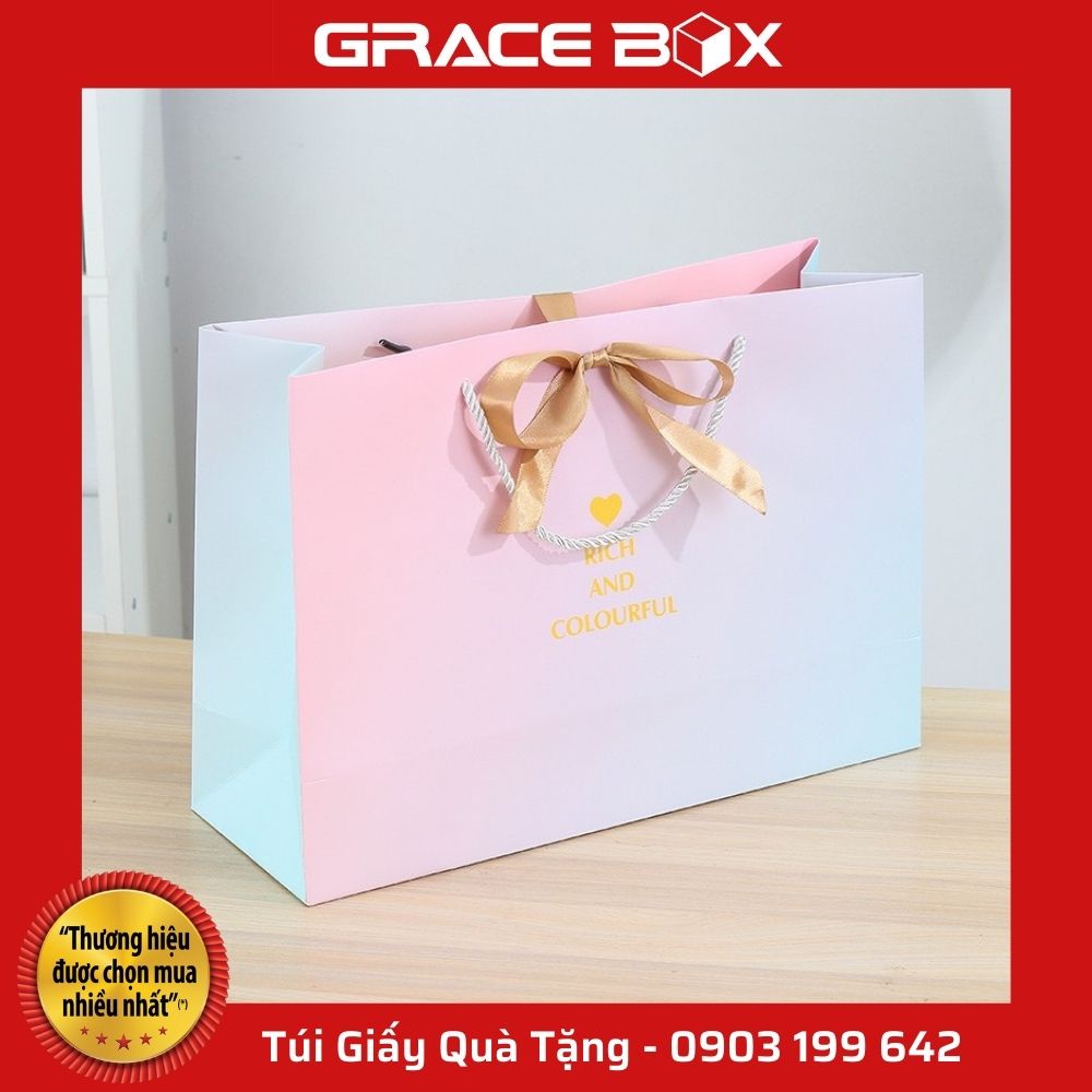 Túi Giấy Quà Tăng Tình Yêu Siêu Ngọt Ngào - Màu Hồng - Siêu Thị Bao Bì Grace Box