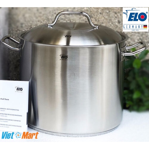Nồi Luộc Gà ELO Profi Therm 32Cm 19 lít Làm Bánh Trưng Nấu Canh Dùng Cho Bếp Từ Inox 3 Đáy Nhập Khẩu