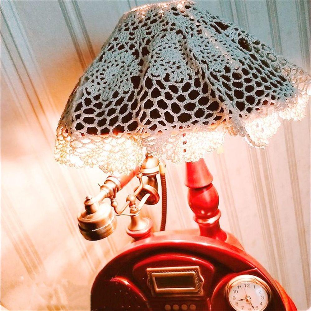 Khăn Trải Bàn Bằng Cotton Hình Tròn Phối Ren Sang Trọng