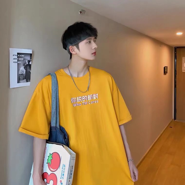 Áo Thun Tay Ngắn Cổ Tròn In Họa Tiết Phong Cách Hàn Quốc Thời Trang Cho Nam Size M-5XL