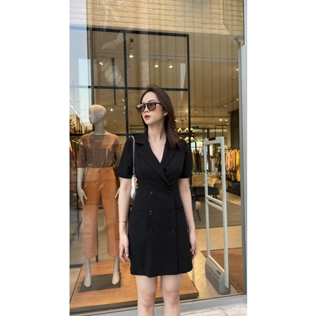 Váy đầm body nữ 6 khuy cá tính hàng thiết kế Huien Design phong cách sang trọng, thời thượng, đầm dự tiệc