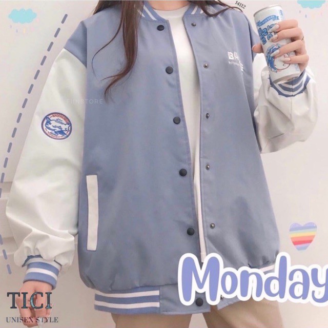 Áo Bomber BADGE❤️Form Rộng Unisex Nam/Nữ (Chất Dù 2 Lớp Siêu Xịn,Mịn) MÀU XANH/ĐEN❤️[FREESHIP] | BigBuy360 - bigbuy360.vn